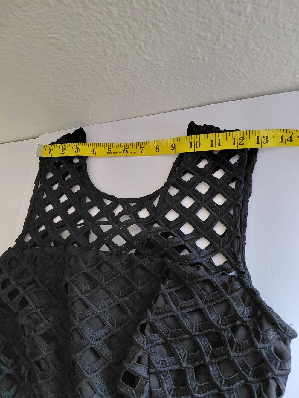 Milly Annemarie Lattice- Women's 6 Black Embroidered Handkerchief Dress NWT - Picture 11 of 15